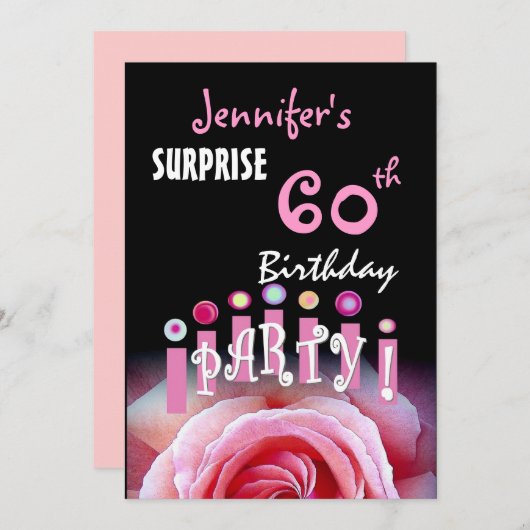 60カスタム歳の誕生日パーティーの招待 招待状 (正面/裏面)
