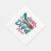 60カスタム番目の誕生日アフリカ系アメリカ人女性ディバ スタンダードランチョンナプキン (角)