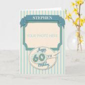 60カスタム番目の誕生日カード – 名前と写真の追加 カード (黄色い花)