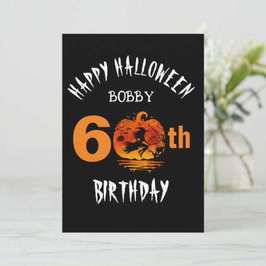 60カスタム番目の誕生日ハッピーハローウィンパーティー 招待状 (スタンド正面)