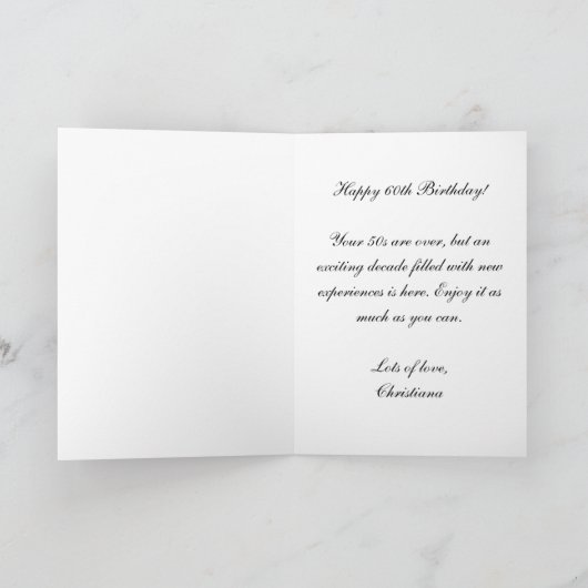 60カスタム番目の誕生日応援とビールから60年 カード (内部)