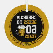 60カスタム番目の誕生日応援とビールから60年 ガラスオーナメント (裏面)