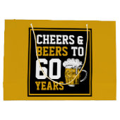60カスタム番目の誕生日応援とビールから60年 ラージペーパーバッグ (裏面)