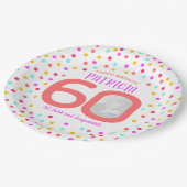 60カスタムthカラフルサンゴ紙吹雪 ペーパープレート (アングル)