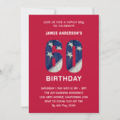 60カスタムth誕生日ファミリーBBQパーティー7月4日 招待状 (正面)