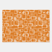 60カッコいいのパタモダンーンに戻るレトロな正方形 ラッピングペーパーシート (正面)