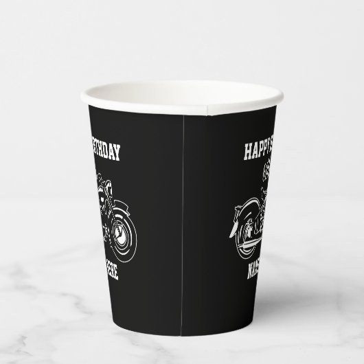 60カッコいい誕生日目のバイクネーム老人 紙コップ (右)