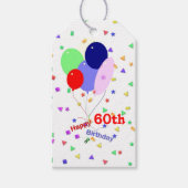 60カラフル番目の誕生日 ギフトタグ (正面)