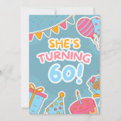 60カラフル誕生祝い 招待状 (正面)