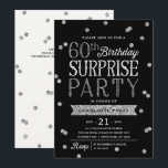60グリッター紙吹雪サプライズパーティの招待状 招待状<br><div class="desc">シックで60スタイリッシュ番目の誕生日サプライズパーティの招待状はフェイク、タイポグラフィ付き銀エレガントグリッター紙吹雪テーマを備えモダンている。カスタマイズ背景の色をイベントテーマの色に一致させる。さらに思い出に残る招待のために、ダイカットの形状、テクスチャ付き紙、または2つの厚い紙を選択する。これはグリッターではないことに注意し実在てほしい。</div>
