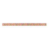 60サイケデリック年代のレトロ/フラワー·パワー&ピース サテンリボン (正面)