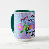 60サイケデリック年代 – 平和、愛、ロックンロールのマグカップ マグカップ (正面左)