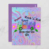 60サイケデリック年代 – 平和、愛、ロックンロール ポストカード (正面/裏面)