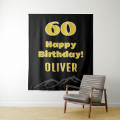 60シンプル番目のハッピーバースデーパーティーマウンテンバック タペストリー (インサイチュ)