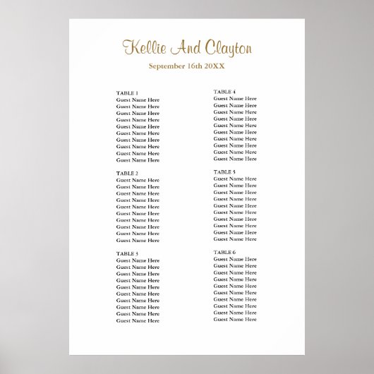 60シンプル結婚の座席表 ポスター (正面)