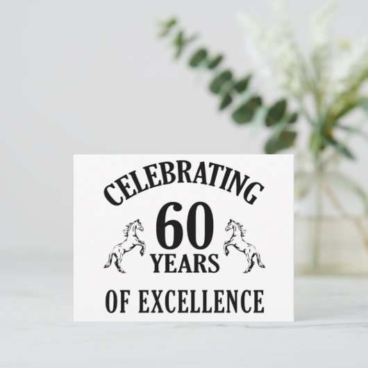 60スタイリッシュ番目の誕生日ギフトアイディア ポストカード (スタンド正面)
