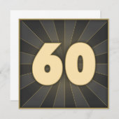60スタイリッシュ番目の誕生日招待状 招待状 (正面/裏面)