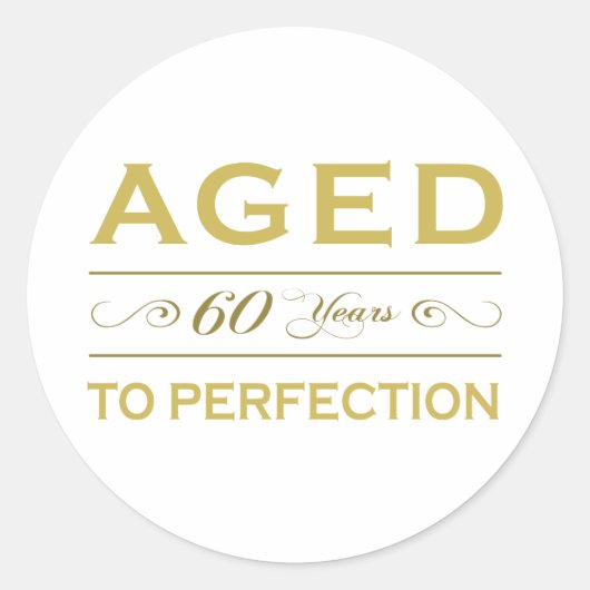 60スタイリッシュ番目の誕生日 ラウンドシール (正面)