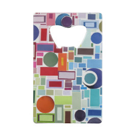 60ズディスコレトロモザイクコラージュ抽象芸術 クレジットカード栓抜き