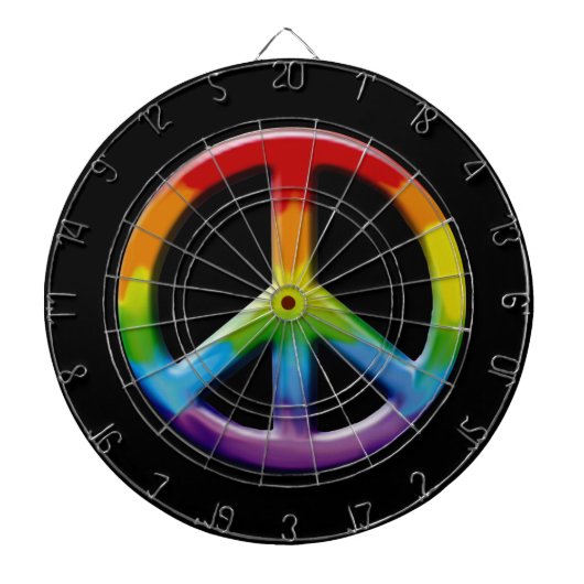 60ズピースサインレトロアートダーツボード ダーツボード (正面)