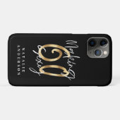 60セクシー金ゴールドモダンタイポグラフィ Case-Mate iPhoneケース (裏面(横))