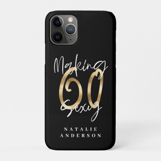 60セクシー金ゴールドモダンタイポグラフィ Case-Mate iPhoneケース (裏)