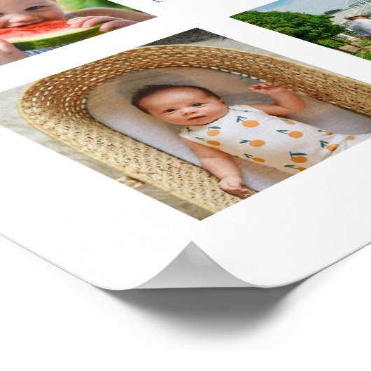 60ハートの私たちの家族の写真の誕生日50位 ポスター (角)