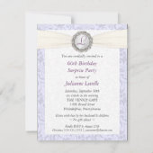 60バースデーパーティ招待状ラベンダーダマスク 招待状 (裏面)