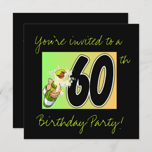 60バースデーパーティ招待状 招待状 (正面/裏面)