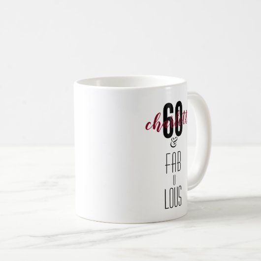 60パーソナライズされたと素晴らしい60番目の誕生日ギフト コーヒーマグカップ (正面右)