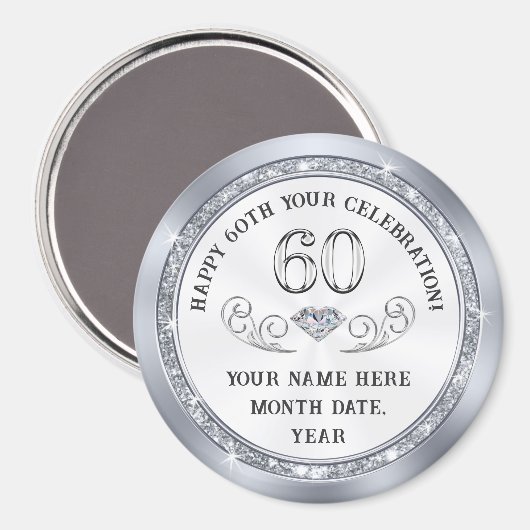 60パーソナライズされた位誕生日おみやげアイディア60位 マグネット (正面/裏面)