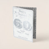 60パーソナライズされた周年結婚記念カード 箔カード (正面)