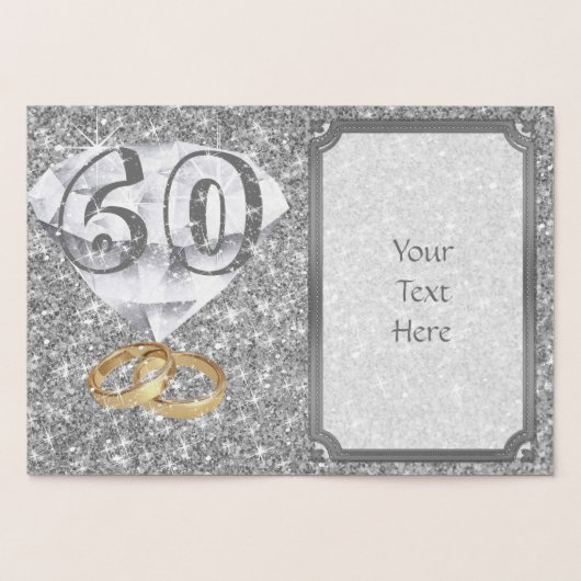 60パーソナライズされた周年結婚記念カード 箔カード (内部)