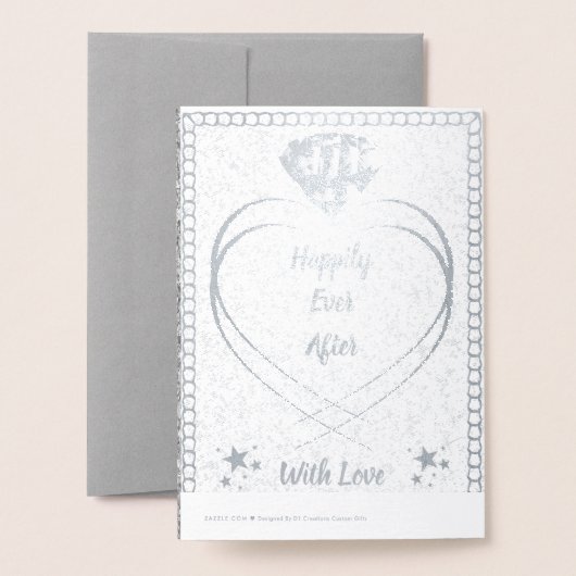 60パーソナライズされた周年結婚記念カード 箔カード (裏面封筒付き)