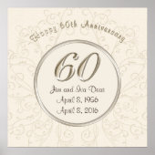 60パーソナライズされた周年記念結婚ポスター ポスター (正面)