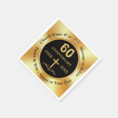 60パーソナライズされた回教会の記念か結婚ら スタンダードカクテルナプキン (角)