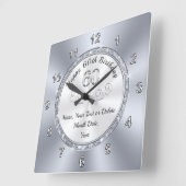 60パーソナライズされた歳の女性の誕生日贈り物 スクエア壁時計 (傾斜)