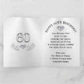 60パーソナライズされた番目の大きな誕生日カード カード (内部)