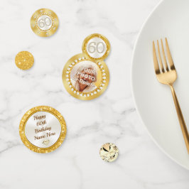 60パーソナライズされた番目の誕生日テーブルの装飾， コンフェッティ