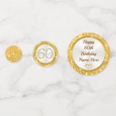 60パーソナライズされた番目の誕生日テーブルの装飾, コンフェッティ (裏面)