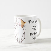 60パーソナライズされた番目の誕生日マグカップ コーヒーマグカップ (正面右)