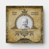 60パーソナライズされた番目の誕生日ヴィンテージ写真テンプレート フォトプラーク (正面)