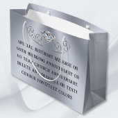 60パーソナライズされた番目の誕生日抱き枕、任意の大事な行事 ラージペーパーバッグ