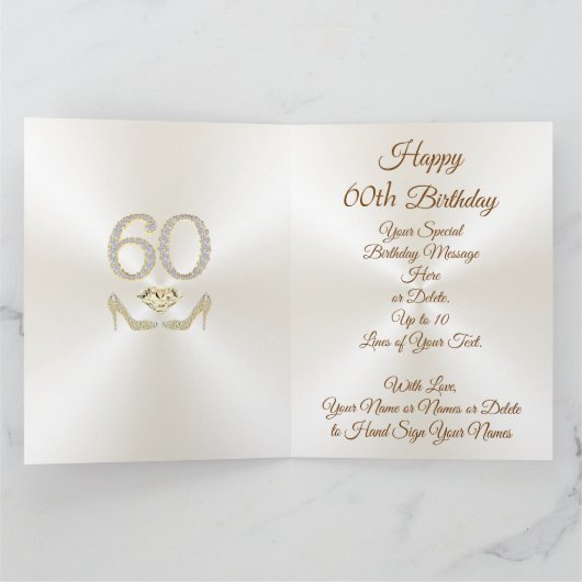 60パーソナライズされた誕生日カードのための彼女素晴らし、 カード (内部)