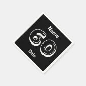 60パーソナライズされた誕生日ブラックパーティーナプキンス スタンダードカクテルナプキン (角)