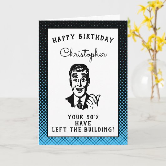 60パーソナライズされた誕生日目の丘の上おもしろい カード (黄色い花)