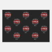 60パーソナライズされた誕生日誕生の伝説レトロ ラッピングペーパーシート (正面3)