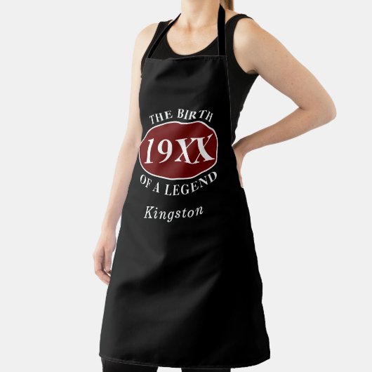 60パーソナライズされた誕生日黒の誕生 エプロン (インサイチュ)