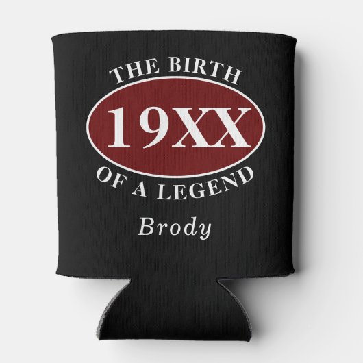 60パーソナライズされた誕生日黒の誕生 缶クーラー (裏面)