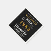 60パーソナライズされた誕生日1963伝説的な名前を追加 スタンダードカクテルナプキン (角)